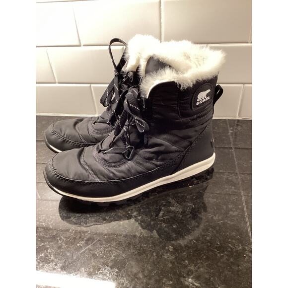 Sorel Women's Whitney Short Lace Up Waterproof Winter Boots Black Size 8.5 - Picture 4 of 9
